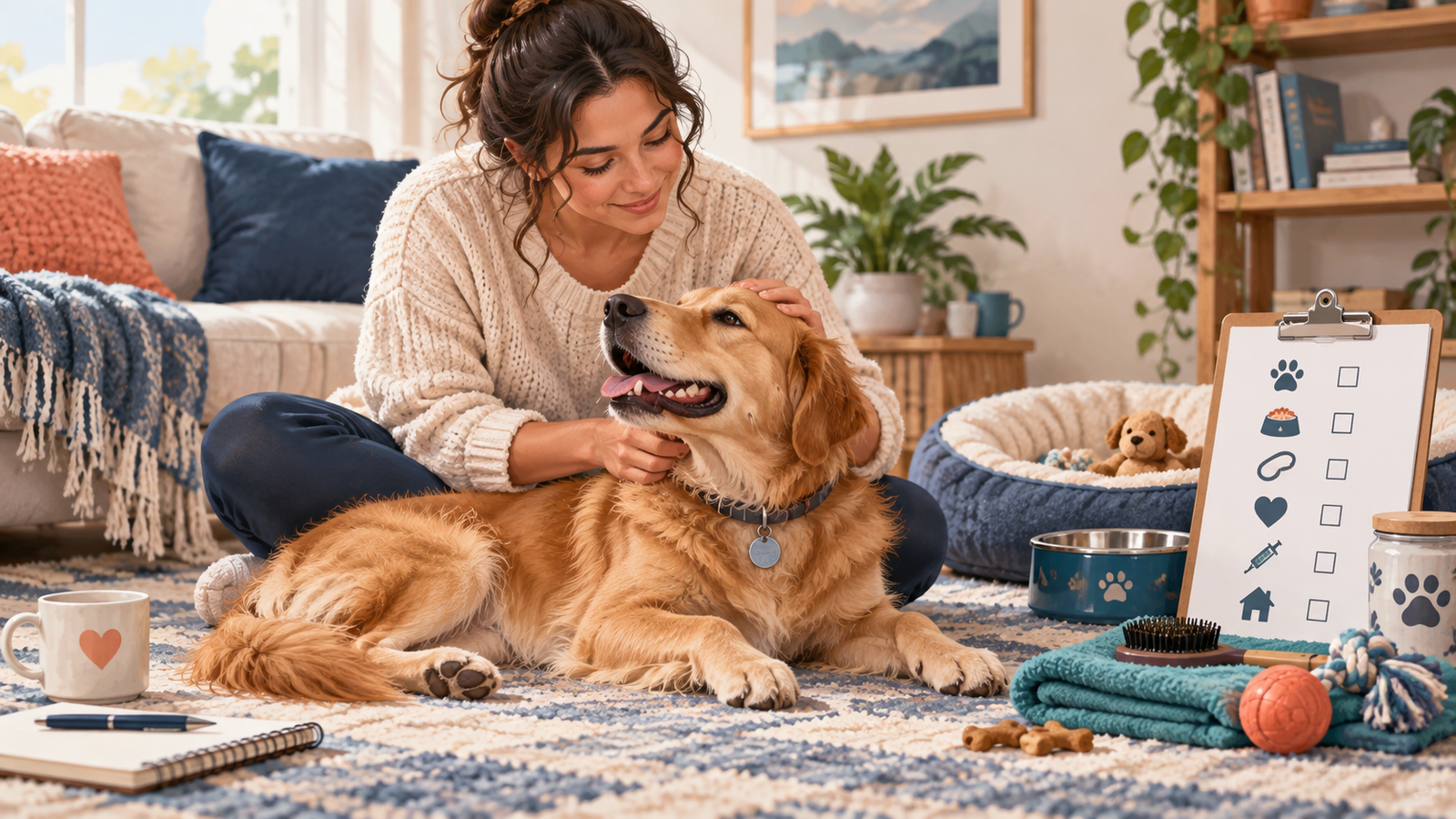 Renter with a companion animal preparing for housing